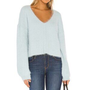 Lovers + Friends Malia V Neck Sweater Light Blue